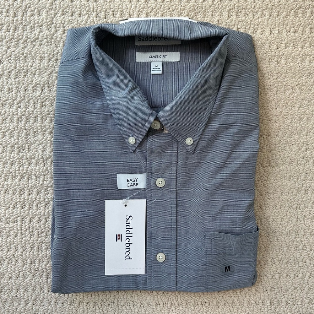 Saddlebred Navy Boat Classic Fit Button Down